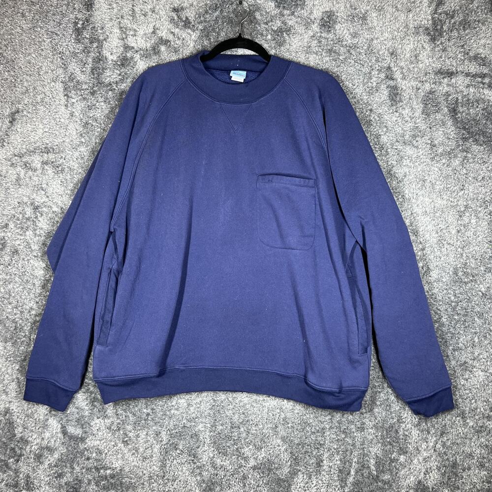 Active Joe Sweatshirt Mens XL Blue Pullover Heavyweight Fleece Pockets Crewneck